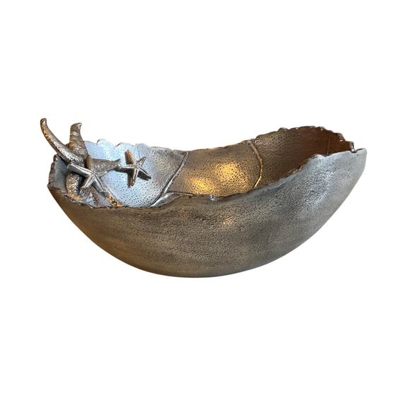 Large Starfish Sea Themed Metal Serving Bowl - Picture 3 of 4
